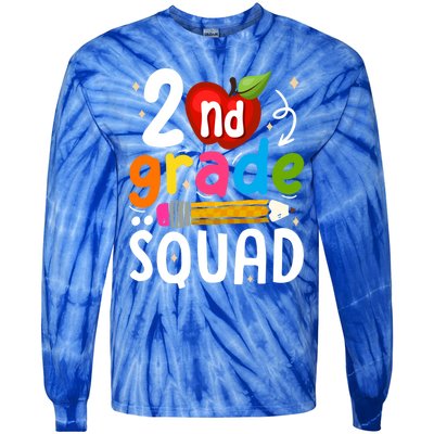 Team 2Nd Grade Squad First Day Of Second Grade Teacher Gift Tie-Dye Long Sleeve Shirt