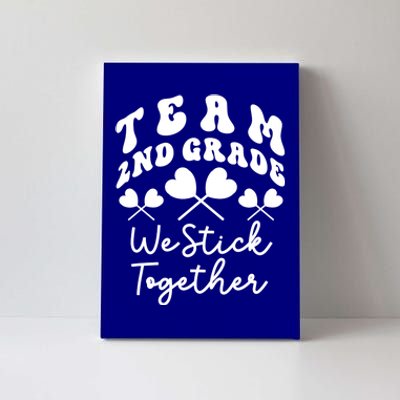 Team 2nd Grade We Stick Together Second Teacher Heart Sucker Gift Canvas