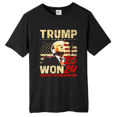 Trump 2024 Greatest Return In History Tall Fusion ChromaSoft Performance T-Shirt