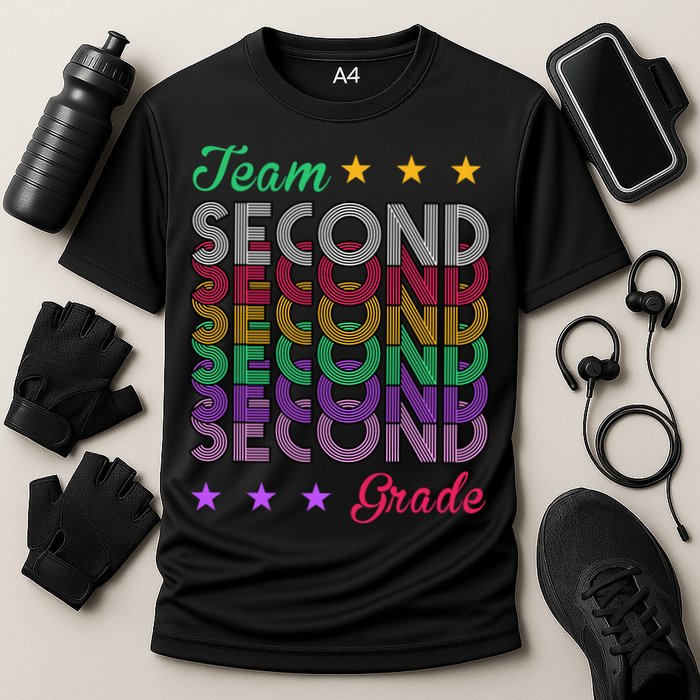Team 2nd Grade Teacher Back To School Cooling Performance Crew T-Shirt