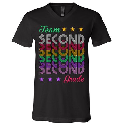 Team 2nd Grade Teacher Back To School V-Neck T-Shirt