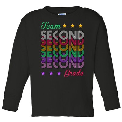 Team 2nd Grade Teacher Back To School Toddler Long Sleeve Shirt