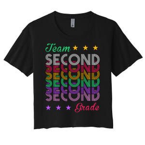 Team 2nd Grade Teacher Back To School Women's Crop Top Tee