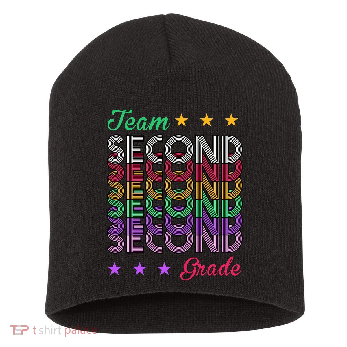 Team 2nd Grade Teacher Back To School Short Acrylic Beanie