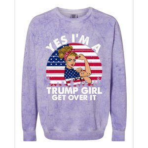 Trump 2020 Gift Yes IM A Trump Get Over It Funny Gift Colorblast Crewneck Sweatshirt