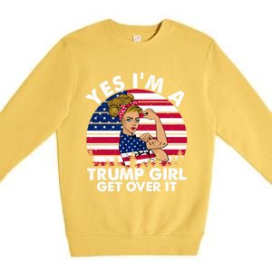 Trump 2020 Gift Yes IM A Trump Get Over It Funny Gift Premium Crewneck Sweatshirt