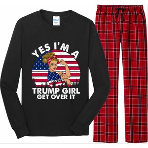 Trump 2020 Gift Yes IM A Trump Get Over It Funny Gift Long Sleeve Pajama Set