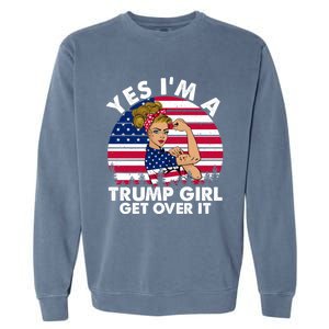 Trump 2020 Gift Yes IM A Trump Get Over It Funny Gift Garment-Dyed Sweatshirt