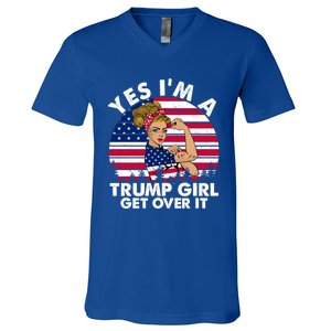 Trump 2020 Gift Yes IM A Trump Get Over It Funny Gift V-Neck T-Shirt