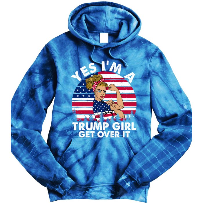 Trump 2020 Gift Yes IM A Trump Get Over It Funny Gift Tie Dye Hoodie