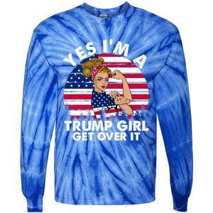 Trump 2020 Gift Yes IM A Trump Get Over It Funny Gift Tie-Dye Long Sleeve Shirt