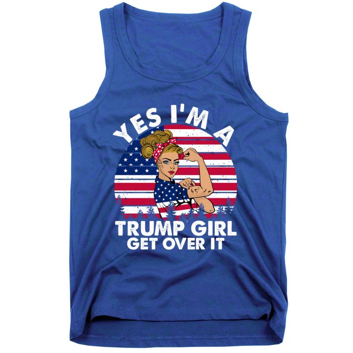 Trump 2020 Gift Yes IM A Trump Get Over It Funny Gift Tank Top