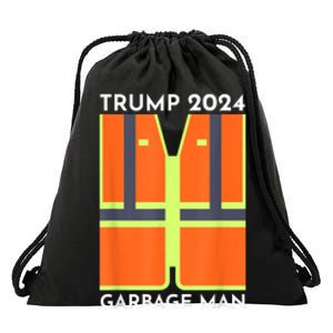 Trump 2024 Garbage Man Funny Garbage Patriots Support Drawstring Bag