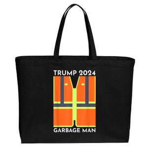 Trump 2024 Garbage Man Funny Garbage Patriots Support Cotton Canvas Jumbo Tote