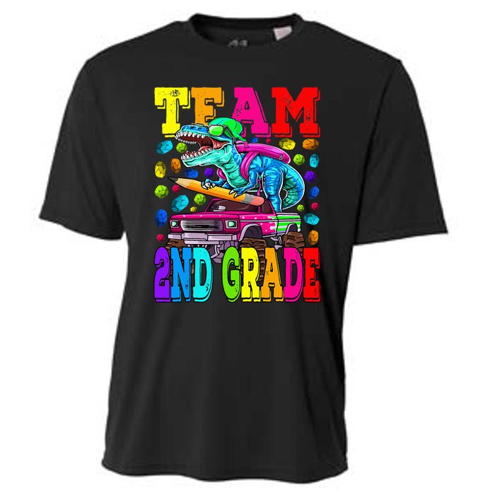 Team 2nd Grade Monster Truck Dinosaur Back To School Cooling Performance Crew T-Shirt