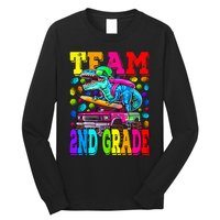 Team 2nd Grade Monster Truck Dinosaur Back To School Long Sleeve Shirt