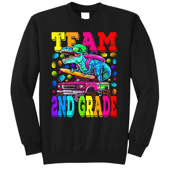 Team 2nd Grade Monster Truck Dinosaur Back To School Sweatshirt