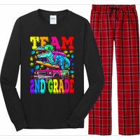 Team 2nd Grade Monster Truck Dinosaur Back To School Long Sleeve Pajama Set