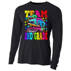 Team 2nd Grade Monster Truck Dinosaur Back To School Cooling Performance Long Sleeve Crew