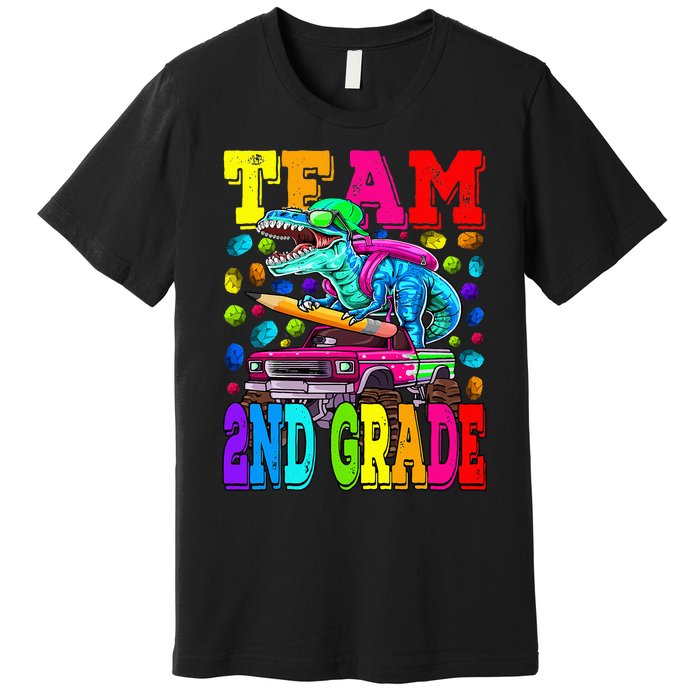 Team 2nd Grade Monster Truck Dinosaur Back To School Premium T-Shirt