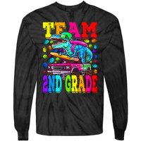 Team 2nd Grade Monster Truck Dinosaur Back To School Tie-Dye Long Sleeve Shirt