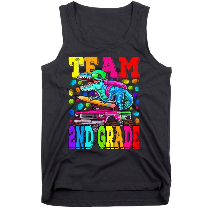 Team 2nd Grade Monster Truck Dinosaur Back To School Tank Top