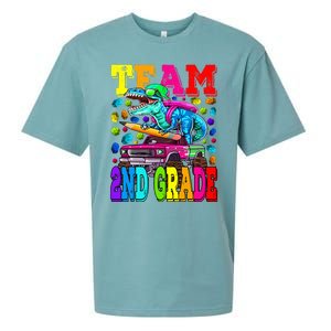 Team 2nd Grade Monster Truck Dinosaur Back To School Sueded Cloud Jersey T-Shirt