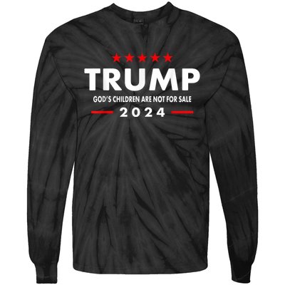 Trump 2024 Gods Children Are Not For Sale US Flag Christian Tie-Dye Long Sleeve Shirt