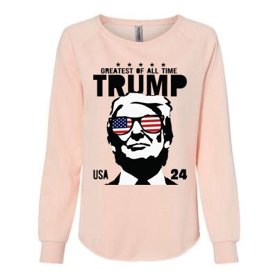 Trump 2024 Goat Never Surrender Bulletproof Teflon Don Womens California Wash Sweatshirt