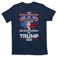 Trump 2024 God Bless America Jesus Christ Is My Lord Gift T-Shirt