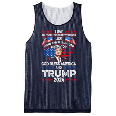 Trump 2024 God Bless America Jesus Christ Is My Lord Gift Mesh Reversible Basketball Jersey Tank