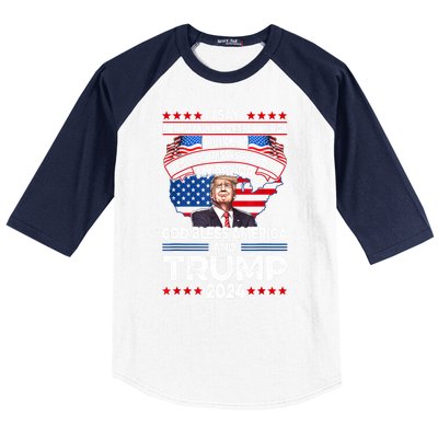 Trump 2024 God Bless America Jesus Christ Is My Lord Gift Baseball Sleeve Shirt