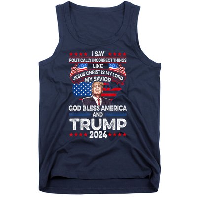 Trump 2024 God Bless America Jesus Christ Is My Lord Gift Tank Top