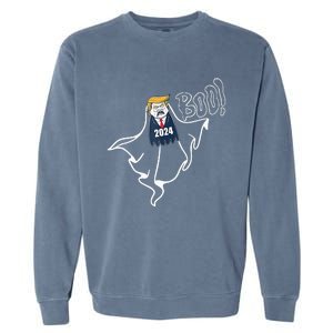 Trump 2024 Hair Funny Ghost Halloween Garment-Dyed Sweatshirt