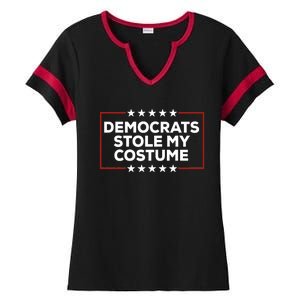 Trump 2024 Halloween Costume Democrats Stole My Costume Ladies Halftime Notch Neck Tee