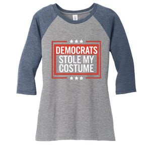 Trump 2024 Halloween Costume Democrats Stole My Costume Women's Tri-Blend 3/4-Sleeve Raglan Shirt