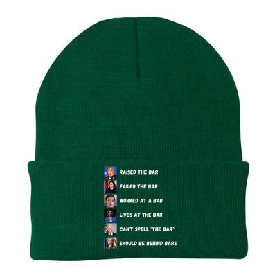 Trump 2024 Humorous Political Characters With Bar References Knit Cap Winter Beanie