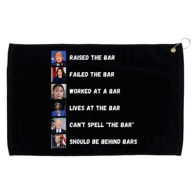 Trump 2024 Humorous Political Characters With Bar References Grommeted Golf Towel