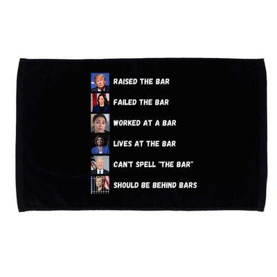 Trump 2024 Humorous Political Characters With Bar References Microfiber Hand Towel