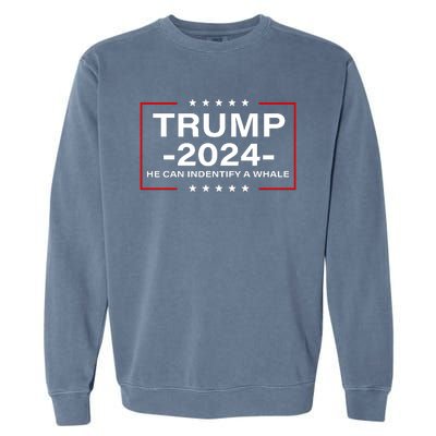 Trump 2024 He Can Identify Whale A American Flag Vintage Garment-Dyed Sweatshirt