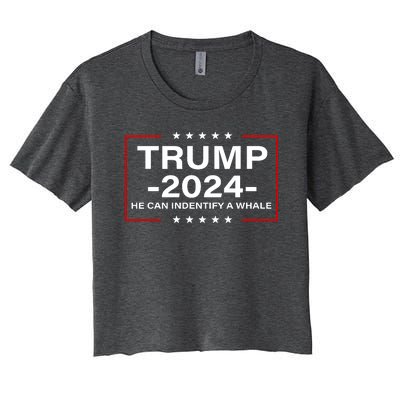 Trump 2024 He Can Identify Whale A American Flag Vintage Women's Crop Top Tee