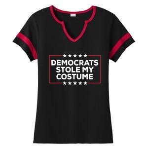 Trump 2024 Halloween Costume Democrats Stole My Costume Ladies Halftime Notch Neck Tee