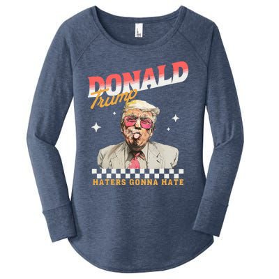 Trump 2024 Haters Gonna Hate Women's Perfect Tri Tunic Long Sleeve Shirt