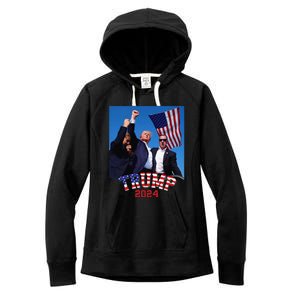 Trump 2024 HeLl Never Stop Fighting To Save America Women's Fleece Hoodie