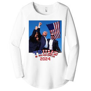 Trump 2024 HeLl Never Stop Fighting To Save America Women's Perfect Tri Tunic Long Sleeve Shirt