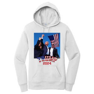 Trump 2024 HeLl Never Stop Fighting To Save America Women's Pullover Hoodie