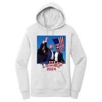 Trump 2024 HeLl Never Stop Fighting To Save America Women's Pullover Hoodie