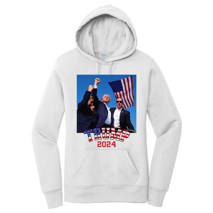 Trump 2024 HeLl Never Stop Fighting To Save America Women's Pullover Hoodie