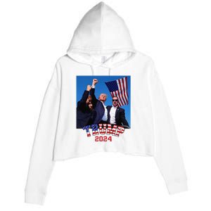 Trump 2024 HeLl Never Stop Fighting To Save America Crop Fleece Hoodie