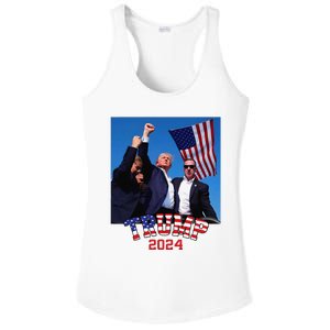 Trump 2024 HeLl Never Stop Fighting To Save America Ladies PosiCharge Competitor Racerback Tank